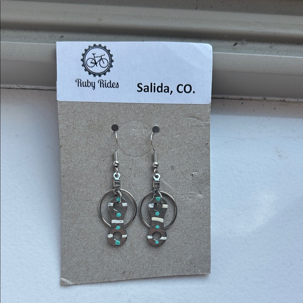 Bike chain earrings